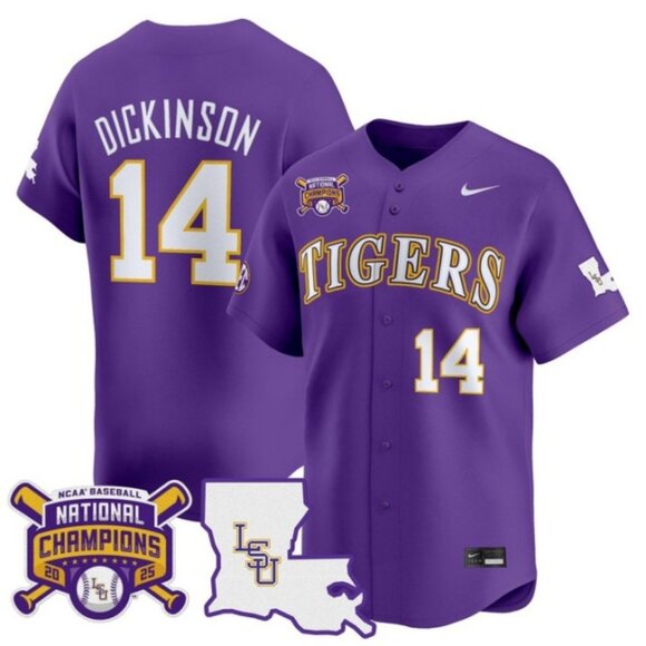Mens Youths Kids Womens Daniel Dickinson LSU Tigers 2025 CH Stitched Jersey